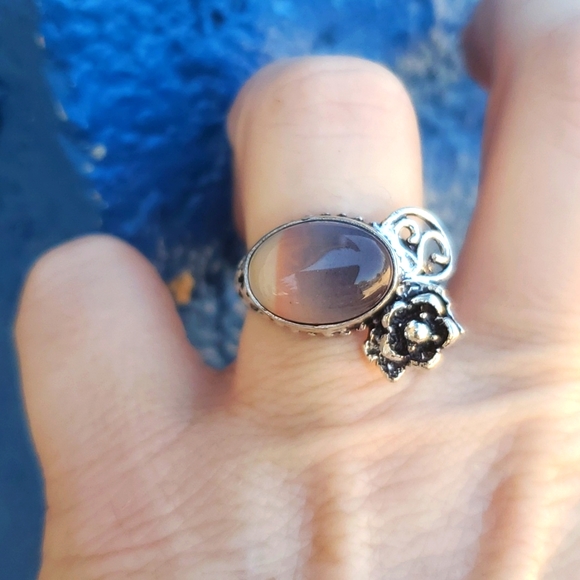 New Mookaite Jasper Silver Flower Ring. - Picture 6 of 16